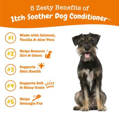 Bundle: Zesty Paws Oatmeal Anti-Itch Dog Shampoo with Aloe Vera & Vitamin E, 16-oz bottle + Zesty Paws Oatmeal Anti-Itch Conditioner with Aloe Vera & Organic Shea Butter for Dogs, 16-oz bottle