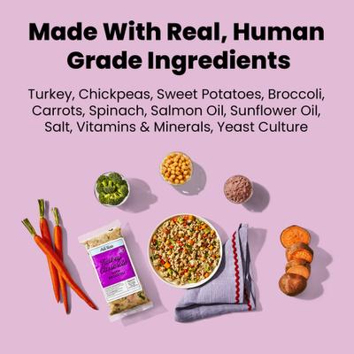 Alimento variado para perros, recién preparado, congelado, apto para consumo humano, bolsas de 32 a 36 oz, paquete de 6