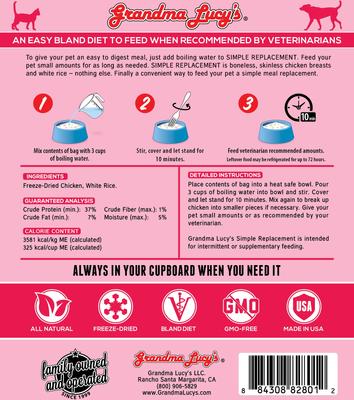 Simple Replacement Anti-Diarrhea Freeze-Dried Dog & Cat Meal Replacement, 7-oz bag