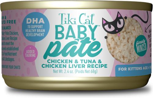 Baby Chicken, Duck & Duck Liver Pate Grain-Free Wet Kitten Food, 2.4-oz can, case of 12