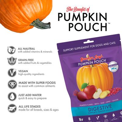 Pumpkin Pouch Digestive Freeze-Dried Dog & Cat Food Topper, 6-oz bag