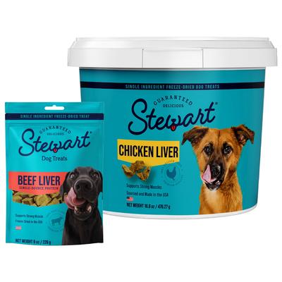 Bundle: Stewart Chicken Liver + Beef Liver Freeze-Dried Dog Treats
