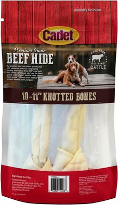 Beef Hide Knotted Bone Dog Chew, 10-11-in, 2 Count
