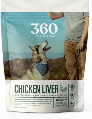 100% Beef Liver Grain-Free Raw Freeze-Dried Dog Treats, 4-oz bag