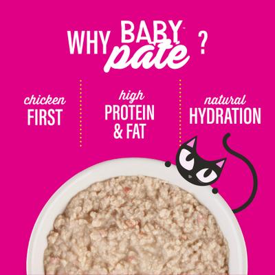 Baby Chicken, Duck & Duck Liver Pate Grain-Free Wet Kitten Food, 2.4-oz can, case of 12