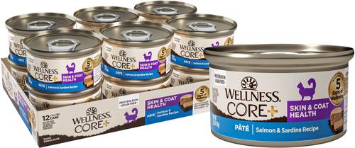 CORE+ Hairball Chicken Pate Natural Wet Cat Food, 2.8-oz can, case of 12