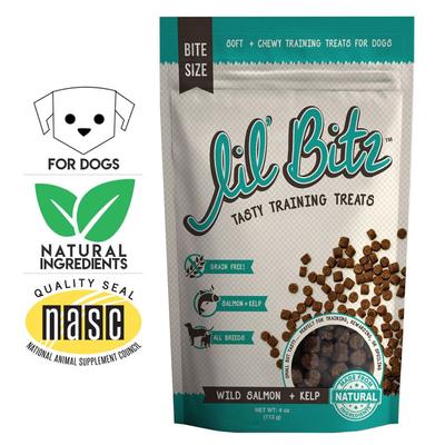 Wild Salmon & Kelp Training Dog Treats, 4-oz bag