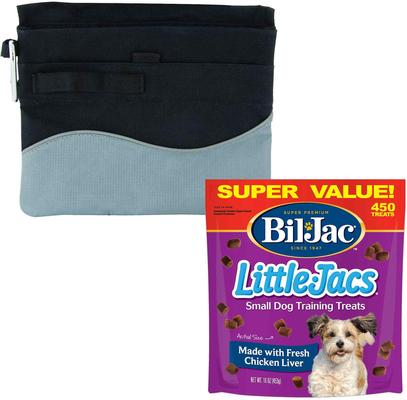 Bundle: PetSafe Treat Pouch Sport, Black & Bil-Jac Little-Jacs Small Dog Chicken Liver Training Dog Treats