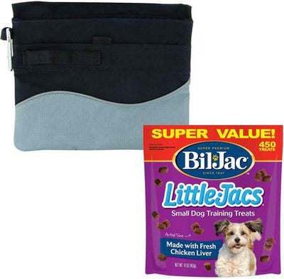 Bundle: PetSafe Treat Pouch Sport, Black & Bil-Jac Little-Jacs Small Dog Chicken Liver Training Dog Treats