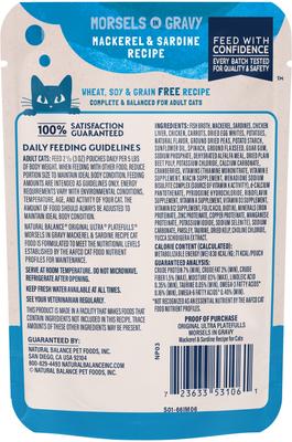 Platefulls Indoor Formula Mackerel & Sardine in Gravy Grain-Free Cat Food Pouches, 3-oz pouch, case of 24