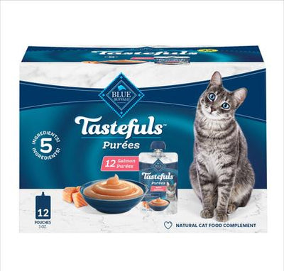 Tastefuls Adult Natural Purees Salmon Wet Cat Food, 3-oz pouch, case of 12