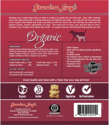 Bundle: Variety Pack - Grandma Lucy's Organic Apple Oven Baked Dog Treats, Cranberry & Lemon Honey Flavors