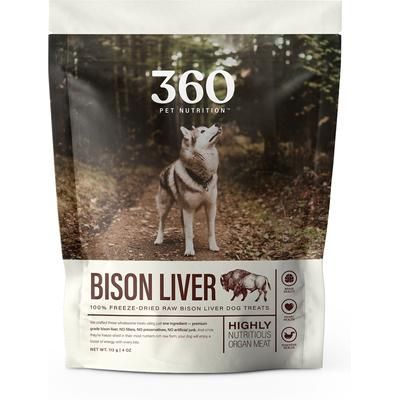 Premios liofilizados para perros de hígado de bisonte sin cereales, bolsa de 4 oz