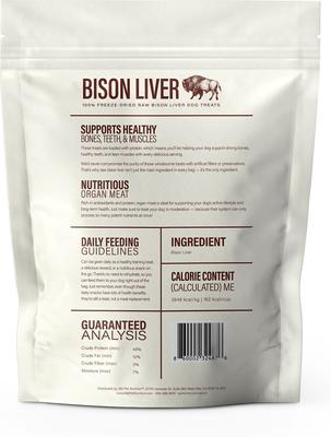 Bison Liver Grain-Free Freeze-Dried Dog Treats, 4-oz bag