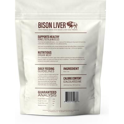 Premios liofilizados para perros de hígado de bisonte sin cereales, bolsa de 4 oz