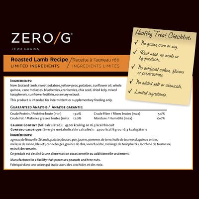 Zero/G Minis Grain-Free Roasted Lamb Dog Treats, 6-oz bag