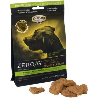 Golosinas para perros Zero/G Minis de pollo asado sin cereales, bolsa de 177 g