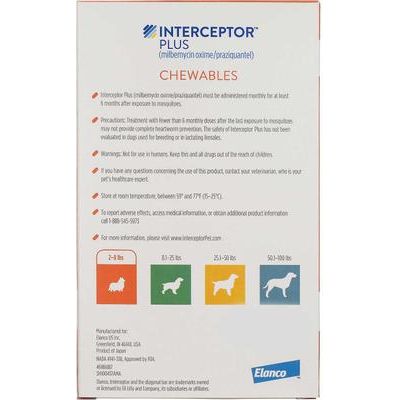 Paquete: Tableta masticable Interceptor Plus para perros, de 2 a 8 lb (caja naranja), 6 tabletas masticables (suministro para 6 meses) y tableta masticable Credelio para perros, de 6.1 a 12 lb (caja rosa), 6 tabletas masticables (suministro para 6 meses)