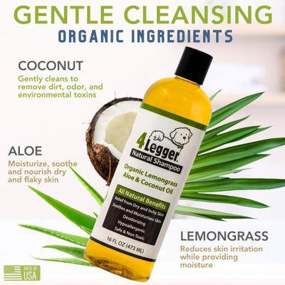 Champú orgánico, hipoalergénico, de limoncillo y aloe para perros