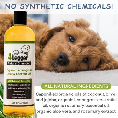 Champú orgánico, hipoalergénico, de limoncillo y aloe para perros
