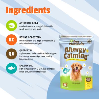 Allergy Plus Calming Duck Flavored Soft Chew Supplement for Dogs, 60 count