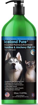 Unscented Pharmaceutical Grade Sardine & Anchovy Oil Liquid Dog & Cat Supplement, 33-fl oz bottle