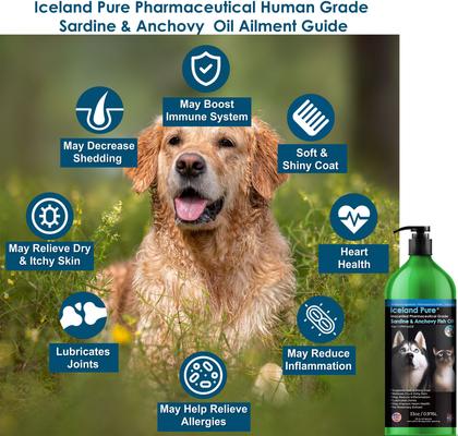 Unscented Pharmaceutical Grade Sardine & Anchovy Oil Liquid Dog & Cat Supplement, 33-fl oz bottle