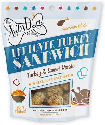 Leftover Turkey Sandwich Turkey & Sweet Potato Dog Treats, 5-oz bag