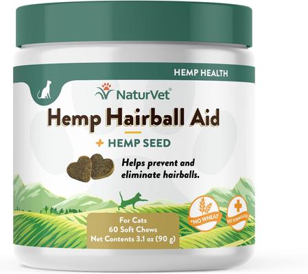 Hemp Soft Chews Hairball Control Supplement for Cats, 60 count