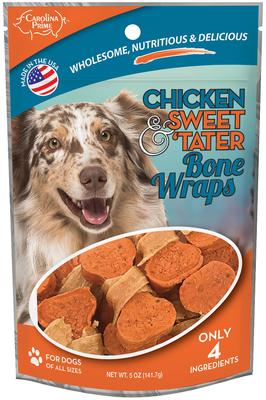 Chicken & Sweet 'Tater Bone Wraps Dog Treats, 5-oz bag