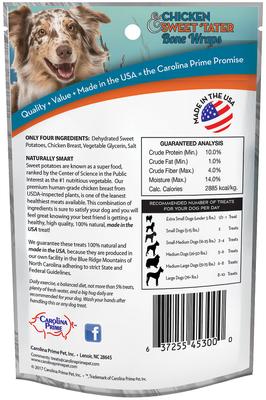 Chicken & Sweet 'Tater Bone Wraps Dog Treats, 5-oz bag