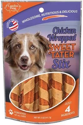 Chicken Wrapped Sweet 'Tater Stix Dehydrated Dog Treats, 12-oz bag