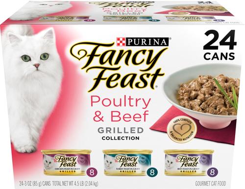Bundle: Tiny Tiger Chunks in Gravy Beef & Poultry Recipes Grain-Free Canned Food + Fancy Feast Grilled Poultry & Beef Feast Canned Cat Food
