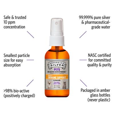 Daily+ Immune Support Bio-Active Silver Hydrosol Small Dog & Cat Supplement, 2-fl oz bottle