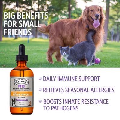 Daily+ Immune Support Bio-Active Silver Hydrosol Dog & Cat Supplement, 4-fl oz bottle