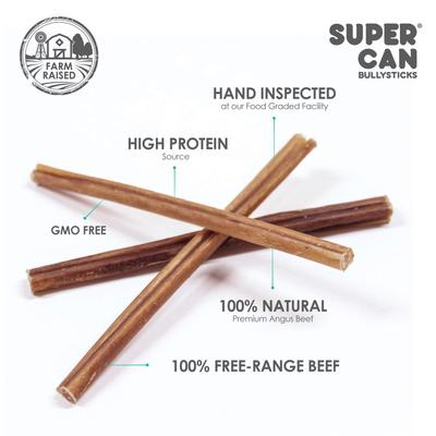 Junior Thin Bully Sticks - Premios para perros, 25 unidades