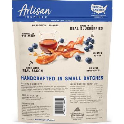 Galletas con sabor a tocino, arce y arándanos para perros, bolsa de 16 oz