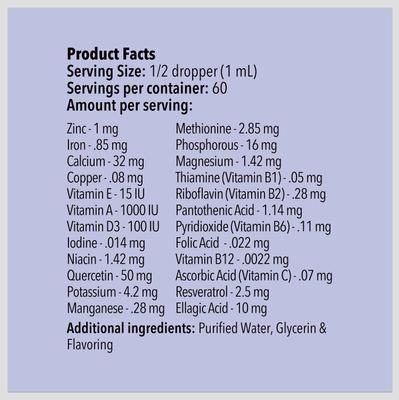 Multivitamínico líquido todo en uno con sabor a pollo para perros y gatos, botella de 2 onzas líquidas