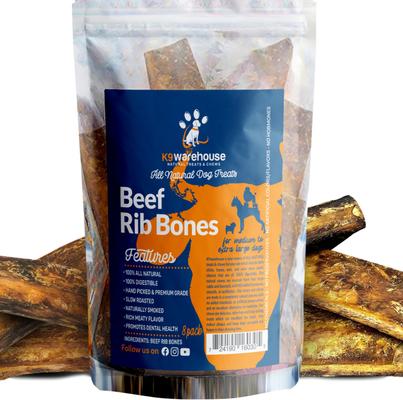 Beef Rib Bones Dog Chew Treats, 8 count
