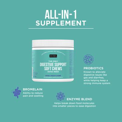 The Only Digestive Support Soft Chews Dogs Needs Digestive Supplement for Dogs, 120 count