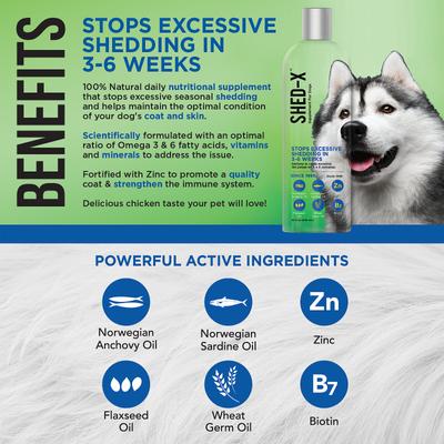 Dermaplex Shed Control Nutritional Supplement for Dogs, 32-fl oz bottle