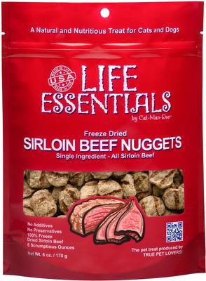 Life Essentials Sirloin Beef Nuggets Freeze-Dried Cat & Dog Treats, 6-oz bag