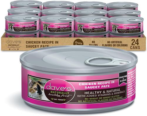 Saucey Pate Chicken & Tuna Recipe Grain-Free Canned Wet Cat Food, 5.5-oz can, case of 24