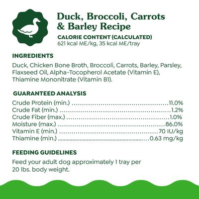 Smart Topper Duck, Broccoli, Carrots & Barley Recipe Wet Dog Food Topper, 2-oz tray, case of 10