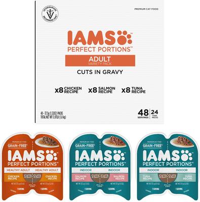 Perfect Portions Variety Pack Grain-Free Cuts in Gravy Wet Cat Food, 2.6-oz tray, case of 24