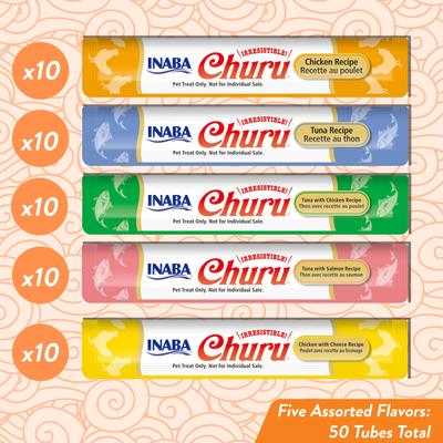 Bundle: Inaba Churu Tuna & Chicken Varieties Puree + Chicken Varities Lickable Cat Treats