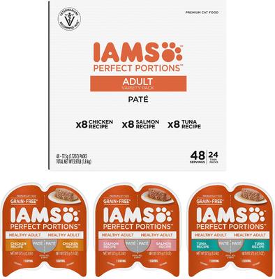 Perfect Portions Healthy Adult Variety Pack Pate Grain-Free Wet Cat Food, 2.6-oz tray, case of 24