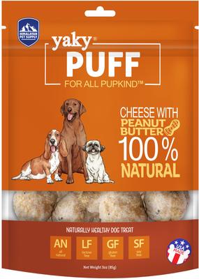 Grain-Free yakyPUFF Peanut Butter Flavor Dog Treats, 3-oz bag