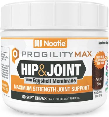 ProgilityMAX Hip & Joint with Eggshell Membrane, Glucosamine & Chondroitin Supplement for Large Dogs, 60 count