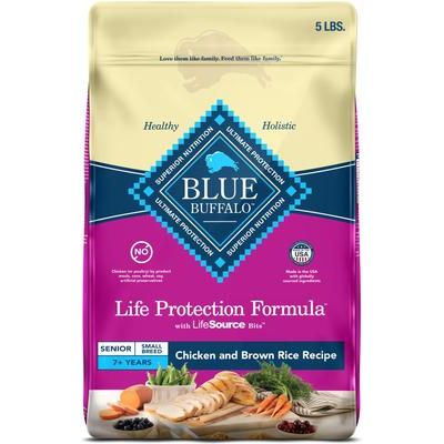 Alimento seco para perros mayores de razas pequeñas con receta de pollo y arroz integral Life Protection Formula, bolsa de 5 lb
